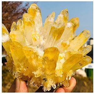 Geel Phantom Quartz Crystal Cluster Specimen Healing Crystal (maat : 200-250g)