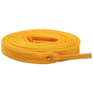 BODOBTF 5 paar platte klassieke dikke schoenveters, dubbellaags platte schoenveters voor sneakers, hardlopen, sporten, basketbalschoenen, veters, casual snaren (7 goudgeel, 180 cm)