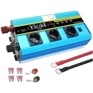 Inverter Zuivere Sinusomvormer DC12V/24V Naar AC220V 230V Afstandsbediening LCD-scherm RV Auto-omvormer Zonne-energie-accu-omvormer 8000W Europees Stopcontact Converter(DC12V,60Hz,B 6000W peak)