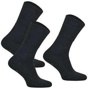 3 paar Diabetische Sokken Drukloz MEDIC DEO COTTON - Katoenen, Antibacteriële, Anti-geur, Naadloos sokken diabetes Heren en Dames (3 paar: 41-43, Zwart)