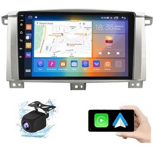 Android 13.0 2 Din Autoradio 10"" Touchscreen Auto Stereo Voor Toyota Land Cruiser 100 GX LC100 Met Draadloze Carplay Android Auto GPS Navigatie AHD Omgekeerd Beeld Stuurwielbediening(P6(6G+128G))