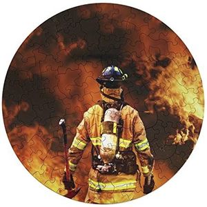 Brandweerman in brand dier vormige legpuzzels leuke houten puzzel familie puzzel geschenken 120 stuks