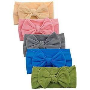 5 stuks / Los tulband bows hoofdband voor baby's hoofdwraps elastische hoofddeksels voor kleine kinderen nylon hoofddeksels baby haaraccessoires boog hoofdband -5