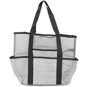 Mesh-opbergtas, draagbare praktische mesh-tas met mesh-uiterlijkontwerp voor Outdoor Travel Beach(white)
