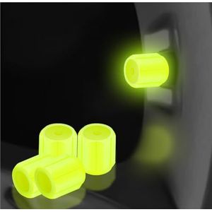 Waterdichte Lichtgevende Ventieldoppen For Autobanden, Lichtgevende Ventieldoppen For Banden, Universele Luchtventieldoppen For Auto's, Vrachtwagens, SUV's, Motorfietsen(Yellow,4pcs)