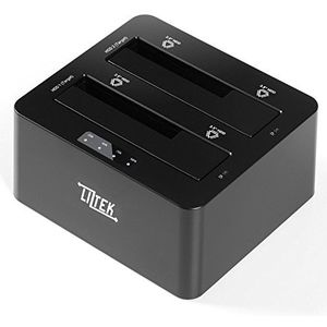 Liztek HDDT2BS Dual Bay USB 3.0 Super Speed naar 2,5 en 3,5 inch SATA Hard Disk Drive en Solid-State Drive Extern Docking Station Duplicator/Cloner 4TB Ondersteuning Harde schijf