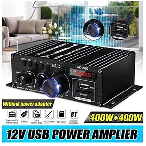 Versterker, AK380 / AK170 800W Stroomversterker Audio Home Theatre versterker Auto Bass 2 Kanaal Bluetooth-versterker klasse D FM Radio USB/SD AUX(AK380)