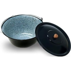 acerto 31171 Originele Hongaarse goulashketel (10 liter) voor driepoot frame geëmailleerd * krasbestendig * smaakneutraal goulash pan soeppan glühweinpan kookketel met deksel voor ketelgoulash