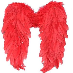 Valentijn, rode Cupido-vleugels, cosplay, veren, engelenvleugels, rode engelenvleugels voor cosplay, feestkostuums voor meisjes en vrouwen, verkleedkleding voor Kerstmis, Halloween,