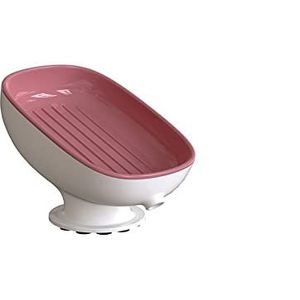 JINGYAN zeepbakjes Super Suction cup Soap Dish with drain water For Bathroom Holder Kitchen Sponge container Supplies(Pink)