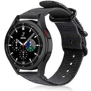 Strap-it Samsung Galaxy Watch 4 Classic 46mm nylon gesp band (zwart)
