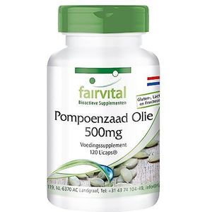 Fairvital | Pompoenzaad olie capsules 500mg koud geperst - HOOG GEDOSEERD - VEGAN - 120 LiCaps® - voedingssupplement