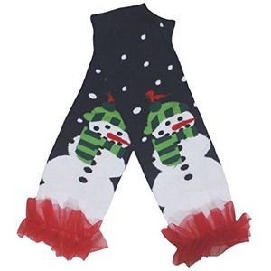 Petitebelle Xmas Snowman Zwart Katoen Rode Ruches Beenwarmer 2-6y (One Size)