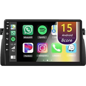 Android Radio voor BMW E46/M3 1998-2006, 9 inch Touchscreen Autoradio met Wireless CarPlay Android Auto Bluetooth WIFI(8Core(8+256GB))