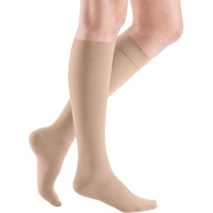 medi ven Elegance CCL2 Onder de knie gesloten teen compressiekousen beige standaard lengte maat 3