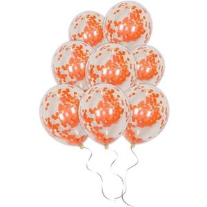 LUQ - Luxe Oranje Confetti Helium Ballonnen - 10 stuks - Verjaardag Versiering - Decoratie - Latex Ballon - Koningsdag