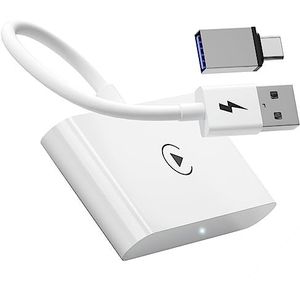 Draadloze CarPlay Adapter voor iPhone, Draadloze CarPlay Dongle Convert Factory Wired CarPlay naar Wireless CarPlay, Compatibel voor Audi/Volvo/Porsche/Benz/Ford, 5Ghz WiFi Auto-Connect, Ondersteuning iOS 13+