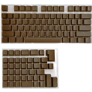 PBT Keycaps Voor Mini Mechanische Toetsenbord Pak Voor 61/64/68/71/82/84 Layout Toetsenbord Met Transparante RGB Letters (lichtbruin)