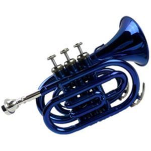 muziekinstrument trompet Messing Blaasinstrument Zwart Blauwe Zaktrompet Volwassen Kleur Palmtrompet Bb(Color:Blue)