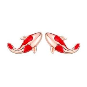 Koi schattige kleine vis oorbellen temperament honderd match kleine rode kleine vis oorbellen