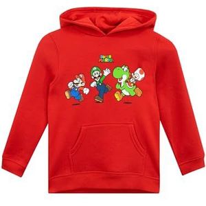 Super Mario Hoodie | Mario En Luigi Jongens Hoodie | Yoshi Jongenshoodies | Officiële Mario Handelswaar Rood 116