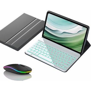 Toetsenbordhoes voor HUAWEI MatePad SE 10.4, Magnetisch Afneembaar Draadloos Achtergrondverlichting Toetsenbord met Bluetooth Muis,Wit