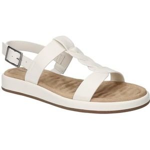 Easy Street Dames Tampa platte sandaal, wit, 4 UK, Wit, 4 UK Wide