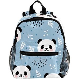 Panda blad blauw Leuke Mode Mini Rugzak Pack Bag, Meerkleurig, 25.4x10x30 CM/10x4x12 in, Rugzak Rugzakken