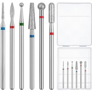 Difenni Nagelboren Cuticula Nail Boor Cuticle Boren met Opslag Case voor 3/32 ""Shank Efile Cuticle Bits Manicure Pedicure Tools