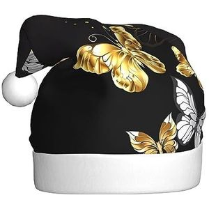 QQLADY Goud Wit Vlinders Zwarte Kerstman Hoed Voor Volwassenen Kerst Hoed Xmas Vakantie Hoed Voor Nieuwjaar Party Supplies