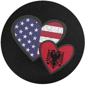 Harten Amerikaanse Albanië Vlag Dier Vormige Legpuzzels Leuke Houten Puzzel Familie Puzzel Geschenken 195 STKS