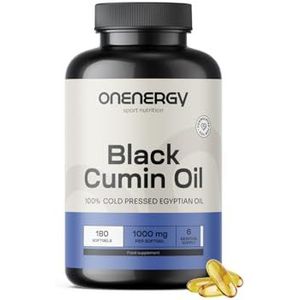 OnEnergy Zwarte Komijnolie 1000 mg – 180 Zachte Capsules – Koudgeperst – Egyptische Zaden – Effectieve Opname – 6 Maanden Voorraad – Vegan – Vrij van Allergenen en GGO