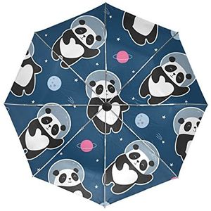 Leuke ruimte Baby Panda Paraplu Automatisch Opvouwbaar Auto Open Sluiten Paraplu's Winddicht UV-bescherming voor Mannen Vrouwen Kinderen