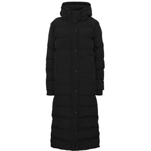NORTH BEND NBPaola Damesparka, waterafstotend, winddicht, modieuze gewatteerde parka met capuchon, zwart (1001), 40