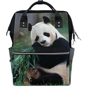 Giant Panda Eten Bamboe Bladeren Baby luierzak Luiertas Mummy Bag Luier Tassen Grotere Capaciteit