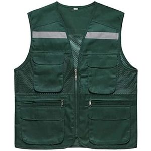 Kamizelki bezpieczeństwa, Reflecterend veiligheidsvest Polyester met zilveren balk Multicolor Meerdere maten(Grün,Large)