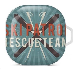 Skipatrol Rescue Team Oordopjes Hoesje Compatibel met Samsung Hard Shell Beschermhoes Wit-Stijl