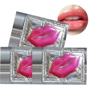 Ruzzut 30 stuks roze kristal collageen hydrogel lipmaskerset, hydraterende en hydraterende lippen voller gelpads voor droge lippen, maken je lip aantrekkelijk en sexy (roze)