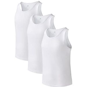 DAVID ARCHY herenvesten ondergoed ondershirt, bamboe rayon heren mouwloze vesten ronde hals afslankend ondergoed shirt - 3-pack