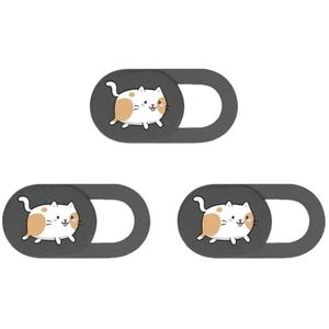 GMBYLBY 3Pcs Cartoon Kitten Camera Covers Webcam Slide Web Telefoon Bescherm Uw Veiligheid
