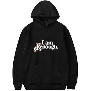 HORNE I am Kenough Hoodie unisex hiphop pullover hoodie grappige mode print lange mouwen top casual sweatshirt voor lente herfst XXS-4XL, Zwart, L