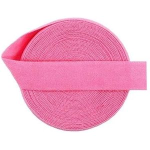 50 100 Yard per rol 5/8"" 15mm Solid Matte Niet-glimmende Vouw Over Elastiek Spandex Bands Hoofdband Jurk Naaien Trim-Hot Pink-50 Yards