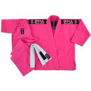 Playwell Kids Pink Pro Meisjes Elite BJJ GI Uniform, (wordt geleverd met gratis witte riem) (M2), roze, One size