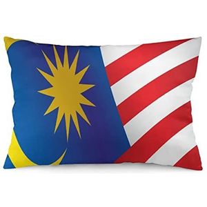 Maleisië vlag kussensloop zachte bedrukte kussensloop kussenhoes kussenhoes beschermer voor bank bed hotel decor 50 x 76 cm