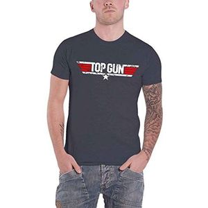 Top Gun Distressed Logo Heren T-Shirt Navy, Regular, Donkergrijs, M