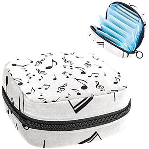 Opbergtas voor maandverband Pads, Menstruatie Cup Pouch, Periode Bag Organizer voor vrouwelijke Pads Tampons, Muzieknoten