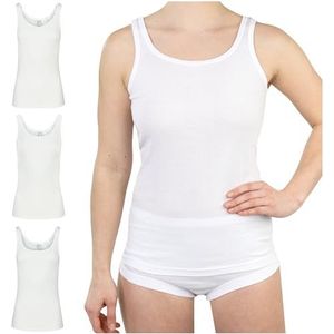 SES hemd voor dames, verpakking van 3 stuks, 100% katoen, wit, 38