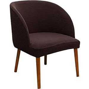 Set Van 1/2/4/6 Gebogen Stoelhoezen For Eetkamer En Kantoor Stretch Ronde Rugleuning En Fauteuilbeschermers Uit Het Midden Van De Vorige Eeuw(Dark Brown,1PCS)
