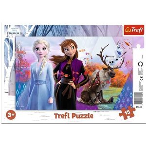 Trefl, Framepuzzels, Disney Frozen 2, 15 elementen, De magische wereld van Anna en Elsa, voor kinderen vanaf 3 jaar