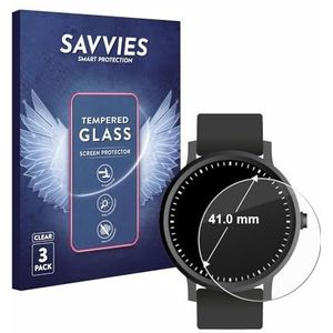 Savvies Tempered Glass Screen Protector voor Horloges (Rond, ø: 41 mm) (3 Stuks) - 9H Gehard Glas Scherm Beschermer